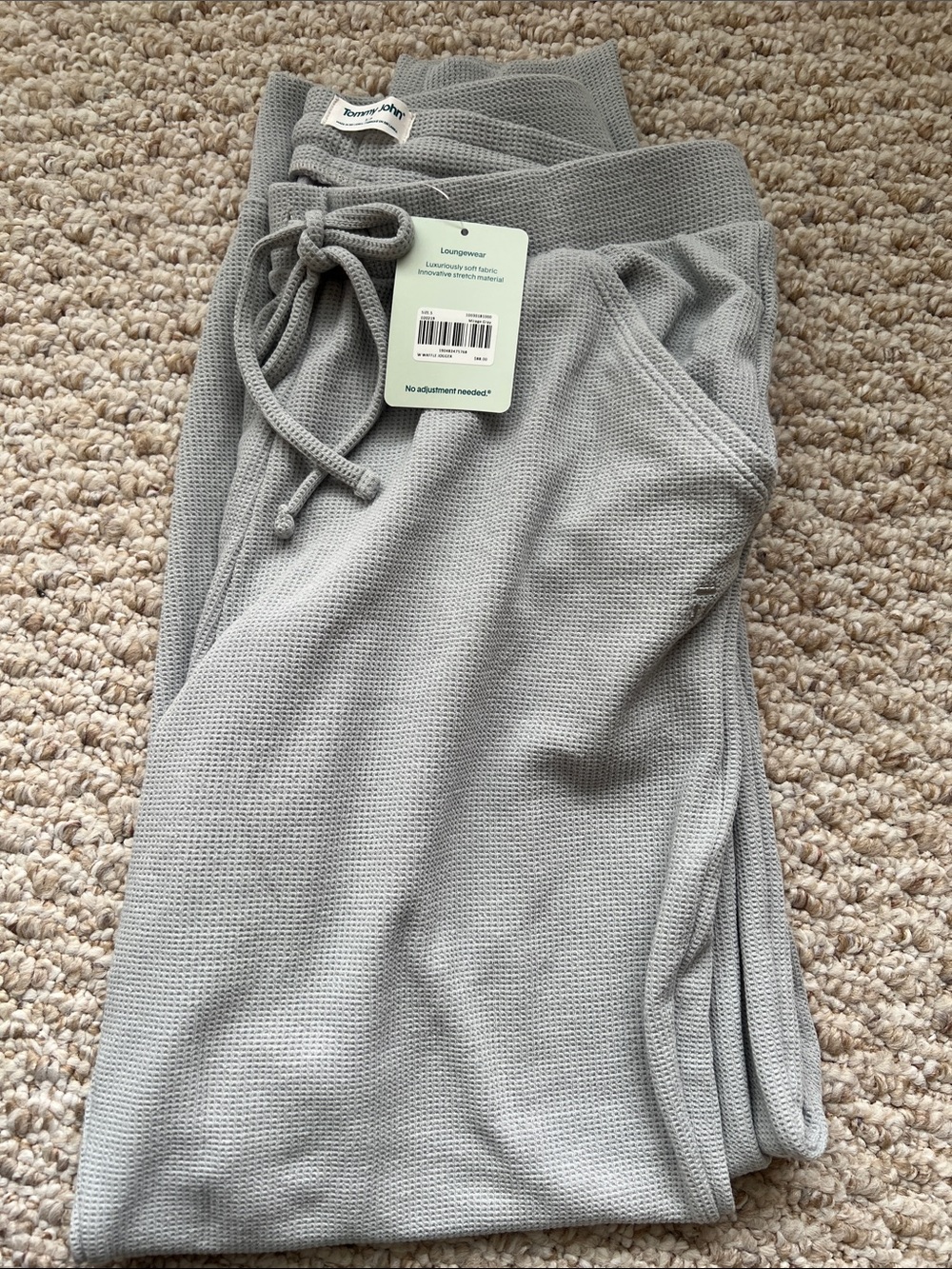 Tommy John Light Gray Waffle Knit Joggers
